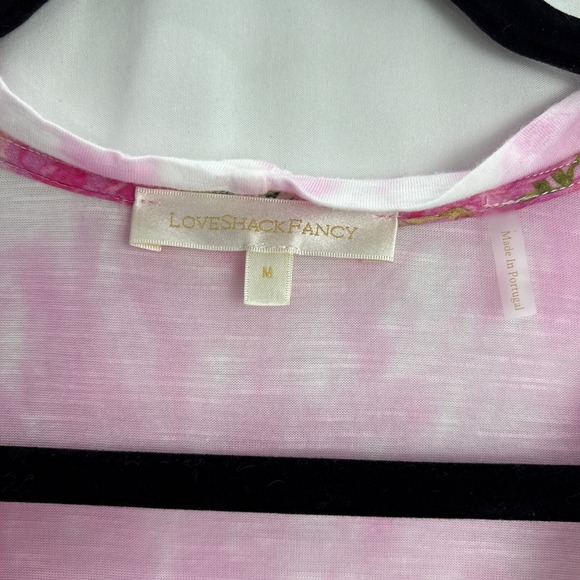 LoveShackFancy Tie Dye Sheer Lightweight Henley Top Women's Medium Pink - Picture 11 of 16